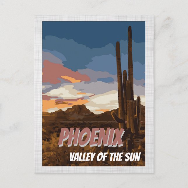 Postal Arizona Phoenix Valley de Sun Cactus Postcard (Anverso)