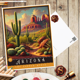 Postal Arizona | Postcarta estatal hiperrealista