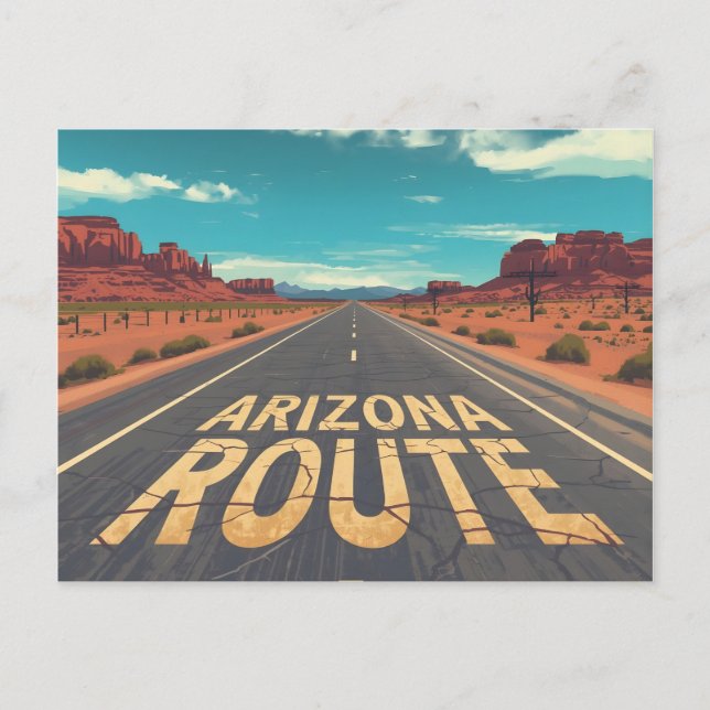 Postal Arizona Route Desert Road Graphic Art (Anverso)