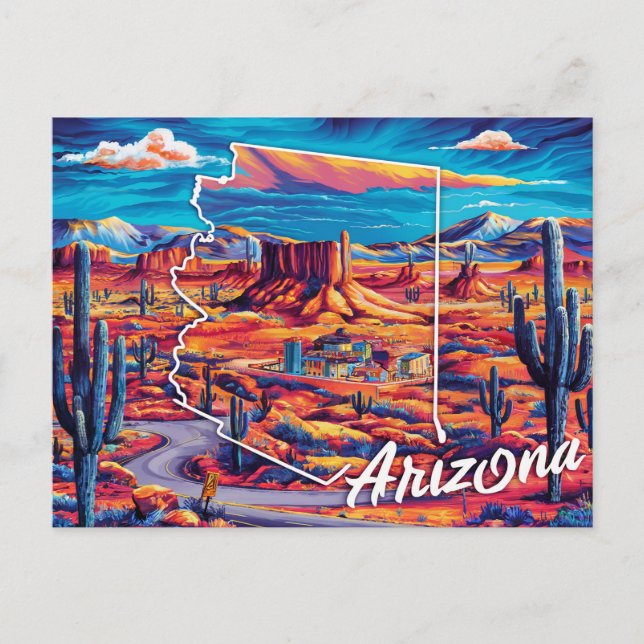 Postal Arizona: Una celebración vibrante (Anverso)