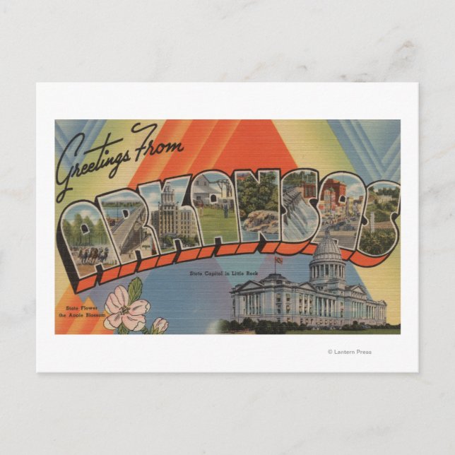 Postal Arkansas (Capital Estatal) - Escenas de letras gra (Anverso)
