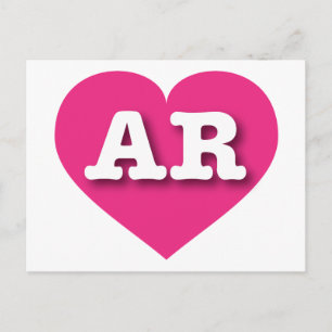 Postal Arkansas Hot Pink Heart - Me encanta AR