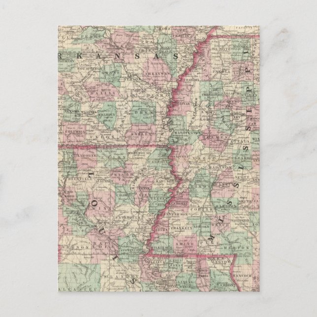 Postal Arkansas, Misisipi y Luisiana (Anverso)