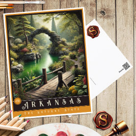 Postal Arkansas | Postcarta estatal hiperrealista
