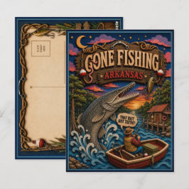Postal Arkansas Se Fue a Pescar Alligator Gar