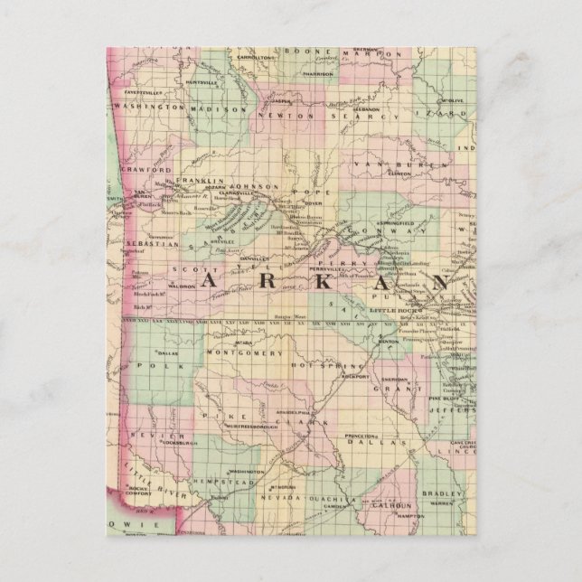 Postal Arkansas, territorio indio (Anverso)