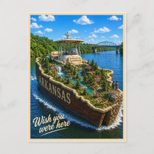Postal Arkansas Wish You Were Here Serie del Estado