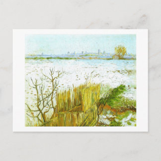 Postal Arles paisajísticos nevados fondo Van Gogh Bella A
