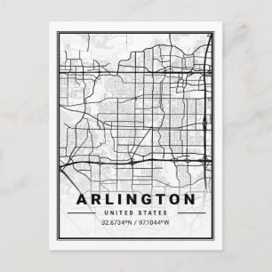 Postal Arlington Texas Estados Unidos Poster de mapas de 