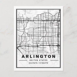 Postal Arlington Texas Estados Unidos Poster de mapas de