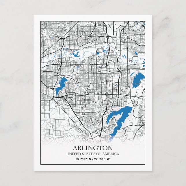 Postal Arlington Texas USA City Travel City Map (Anverso)