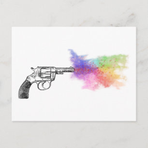 Postal arma de fumar de amor: arco iris :