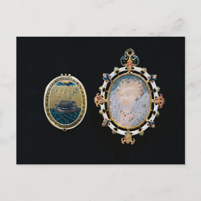 Postal Armada Jewel, miniatura de la reina Isabel I enclo (Anverso)