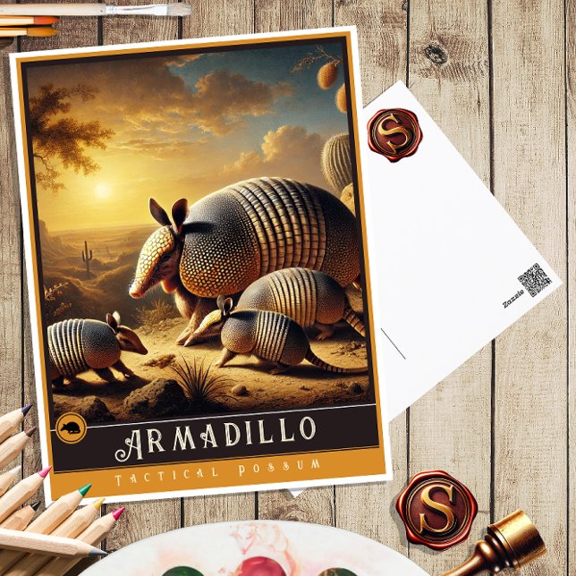 Postal Armadillo | Postcarta de animales de cosecha de co (Subido por el creador)