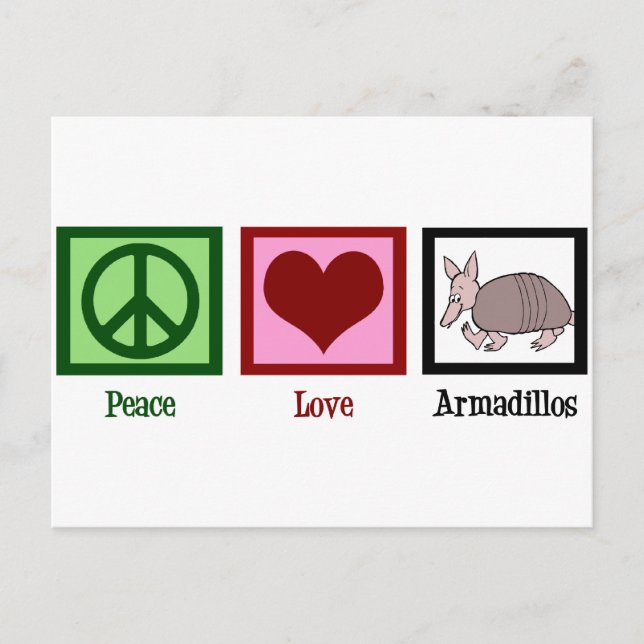 Postal Armadillos de amor por la paz (Anverso)