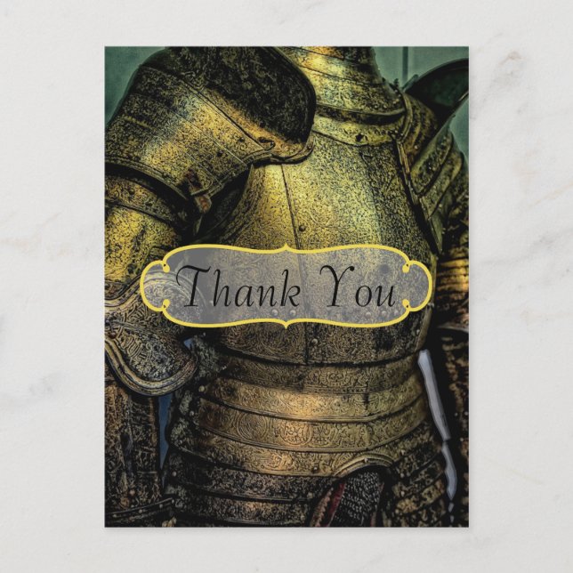 Postal Armadura de Caballero Agradecimiento (Anverso)