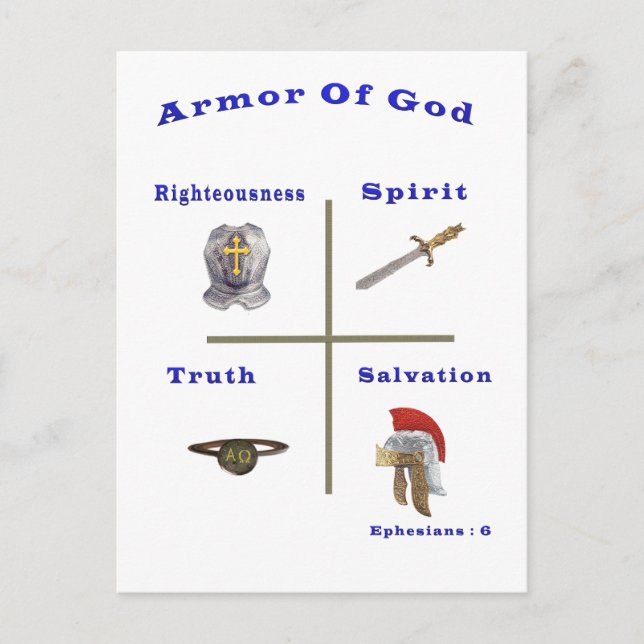 Postal Armadura de productos de Dios (Anverso)