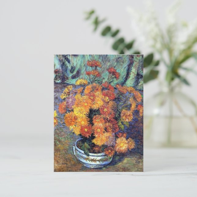 Postal Armand Guillaumin - Vase de crisantemonos (Anverso de pie)