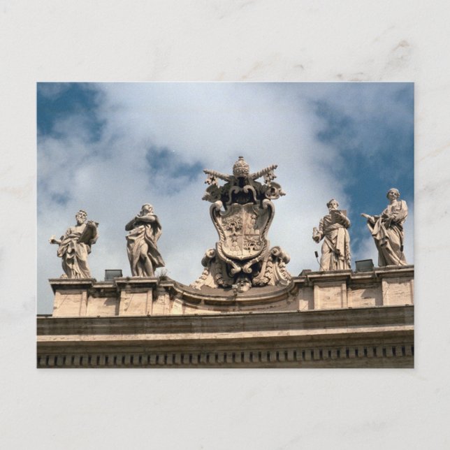 Postal Armas papales en la entrada de San Pedro (Anverso)