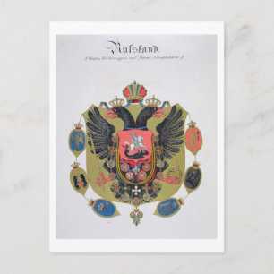 Postal Armas y escudo del estado de la Rusia Imperial, f