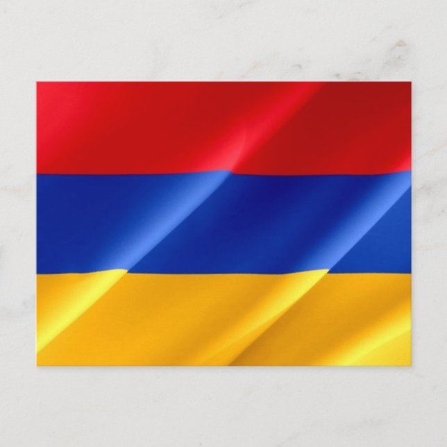 Postal Armenia - Bandera armenia ondeando - (Anverso)