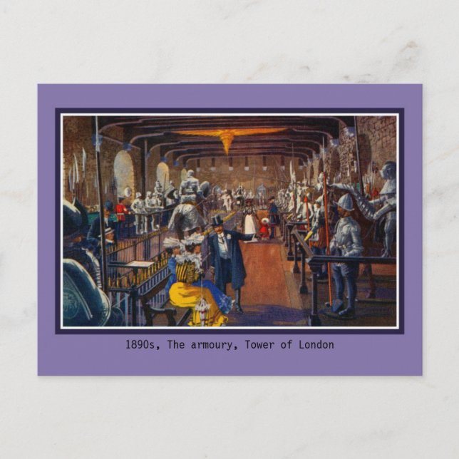 Postal Armería interior Belle Epoque La Torre de Londres (Anverso)