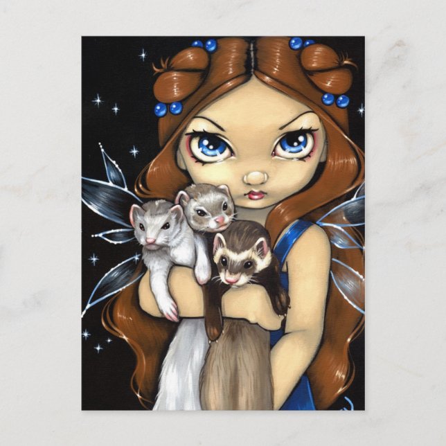 Postal "Armful of Ferrets" (Anverso)