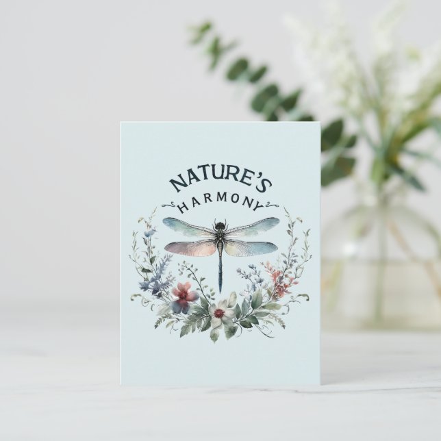 Postal Armonía de la Naturaleza - Dragón artístico (Anverso de pie)