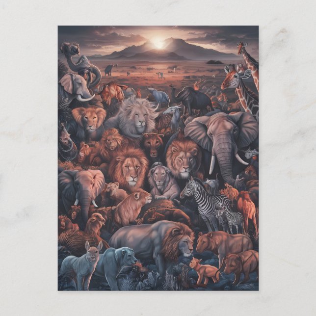 Postal Armonía del Reino Animal (Anverso)