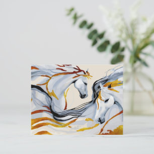 Postal Armonía Dorada: Dos caballos en el reino de la fan