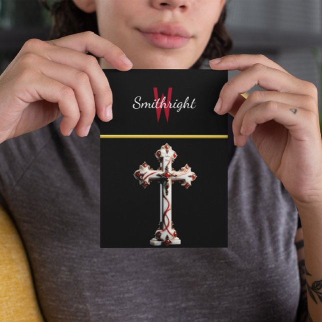 Postal Armonía en contraste: Cruz Blanca y Roja en negro (Subido por el creador)