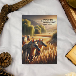 Postal Armonía en la Naturaleza: Aardwolf Frolándose en e