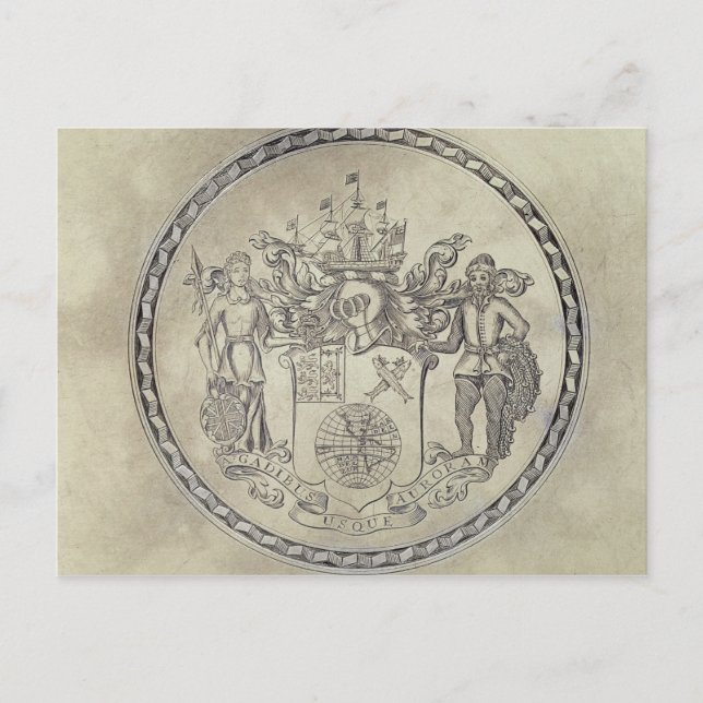 Postal Armoriales de la compañía del Mar del Sur (Anverso)