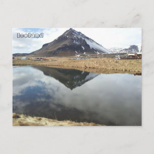 Postal Arnarstapi y el Monte Stapafell (Islandia)