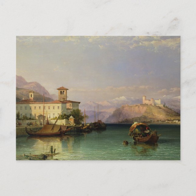 Postal Arona y el Castillo de Angera, Lago Maggiore, 185 (Anverso)