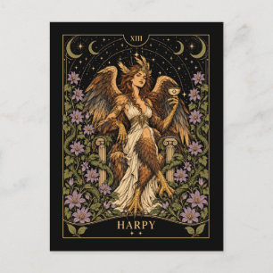 Postal Arpía, Arte del Tarot Estrellado