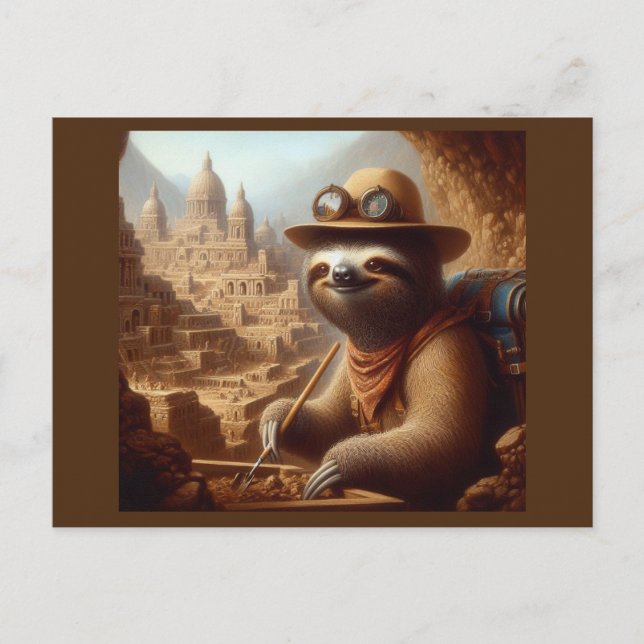 Postal Arqueólogo Sloth (Anverso)