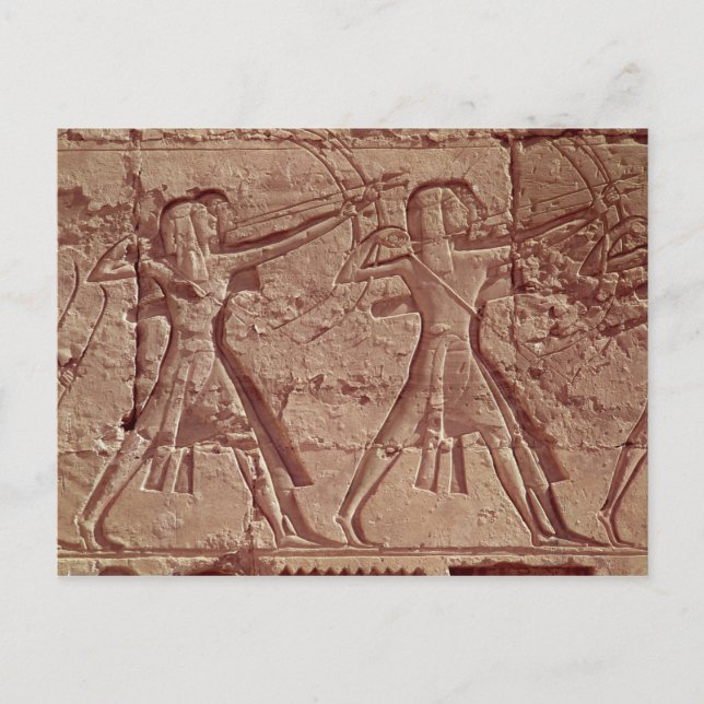 Postal Arqueros, detalles de la caza de Ramsés III (Anverso)