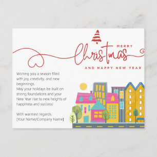 Postal Arquitecto Constructor Acuarela Mínimo Navidad