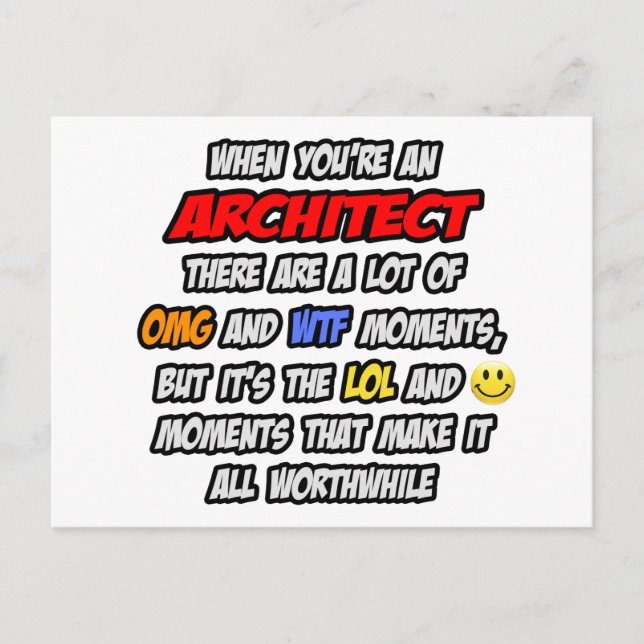 Postal Arquitecto. OMG WTF LOL (Anverso)