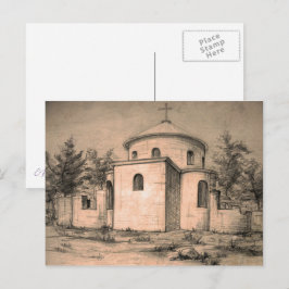 Postal Arquitectura Antigua Iglesia Ortodoxa Dibujando Ar