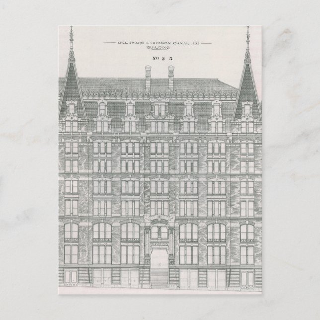 Postal Arquitectura de época, Delaware y Hudson Canal Co. (Anverso)
