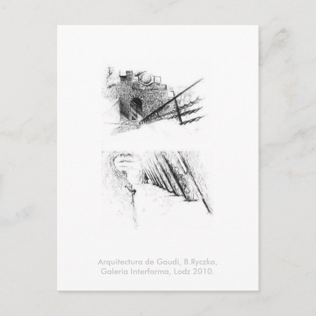 Postal Arquitectura de Gaudi, B.Ryczko, G. I., Lodz 2010. (Anverso)