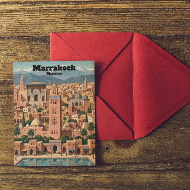 Postal Arquitectura de Marrakech Marruecos Viajes Vintage (Vintage Marrakech Morocco Architecture Travel Postcard)