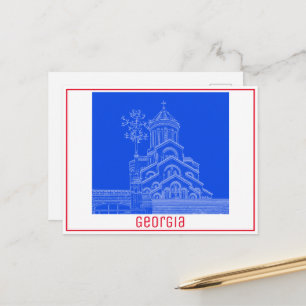 Postal Arquitectura de Sameba en Tiflis Georgia Cityscape