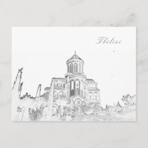 Postal Arquitectura de Sameba en Tiflis Georgia Cityscape