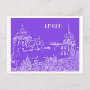Postal Arquitectura del castillo de la ciudad de Grodnix