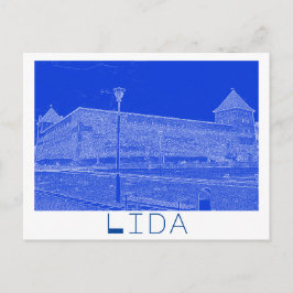 Postal Arquitectura del castillo de la ciudad de Lida, Bi
