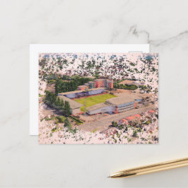 Postal Arquitectura del Estadio de Wrexham Arte en Acuare