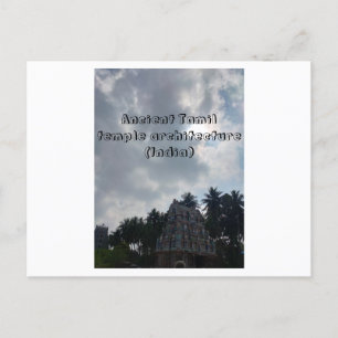Postal Arquitectura del templo antiguo tamil (India)